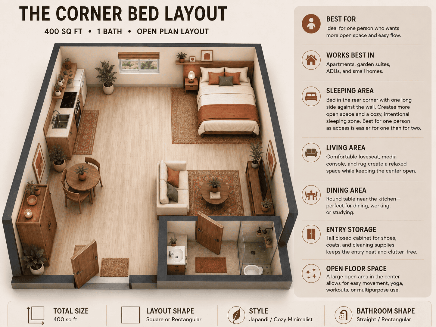 The Corner Bed Layout